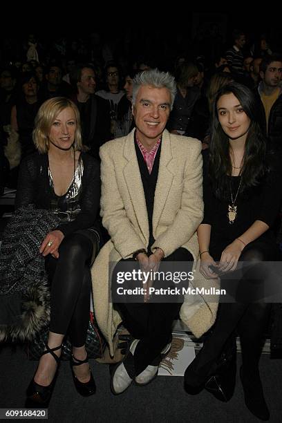 Cindy Sherman, David Byrne and Malu Byrne attend MARC JACOBS Fall 2007 Collection at The Armory on February 5, 2007 in New York City.