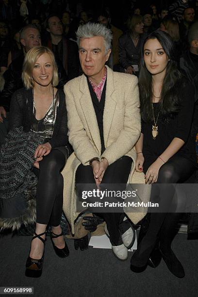 Cindy Sherman, David Byrne and Malu Byrne attend MARC JACOBS Fall 2007 Collection at The Armory on February 5, 2007 in New York City.