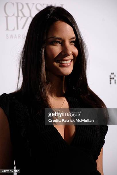 Olivia Munn attends SWAROVSKI Runway Rocks Pre Oscar Show at Ace Gallery on February 20, 2007 in Beverly Hills, CA.