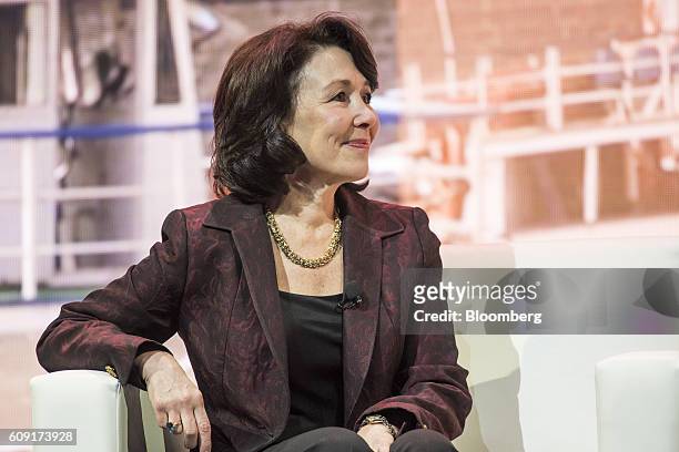Safra Catz, co-chief executive officer of Oracle Corp., listens to a presentation during the Oracle OpenWorld 2016 conference in San Francisco,...