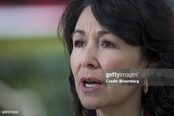 Safra Catz, co-chief executive officer of Oracle Corp., speaks during a Bloomberg Television interview at the Oracle OpenWorld 2016 conference in San...