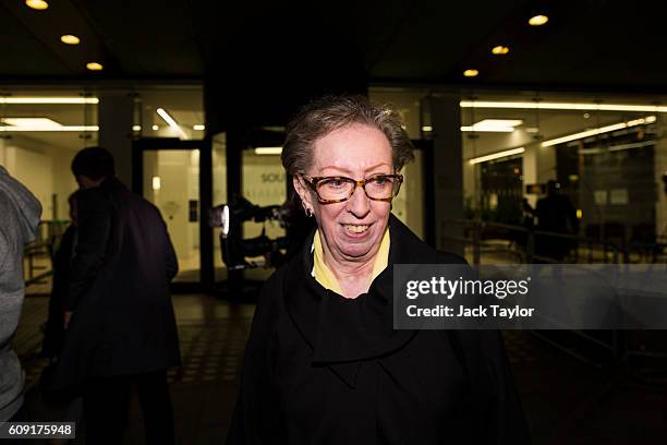 Former Labour Leader Margaret Beckett leaves the Labour party headquarters following a meeting with the party's governing body, the National...