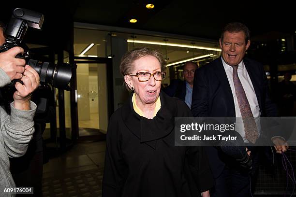 Former Labour Leader Margaret Beckett leaves the Labour party headquarters following a meeting with the party's governing body, the National...