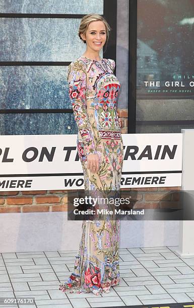 Emily Blunt attends "The Girl On The Train" world premiere at Odeon Leicester Square on September 20, 2016 in London, England.