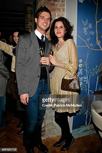 Rob Swenson and Claire Julian attend Zac Posen Fall 2007 Collection After Party at D'or at Amalia on February 8, 2007 in New York.
