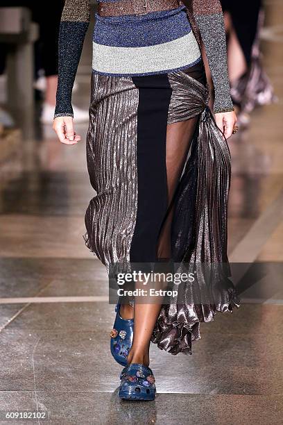 Cloth detail at the Christopher Kane show during London Fashion Week Spring/Summer collections 2017 on September 19, 2016 in London, United Kingdom.