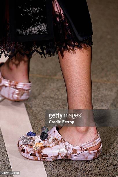 Shoe detail at the Christopher Kane show during London Fashion Week Spring/Summer collections 2017 on September 19, 2016 in London, United Kingdom.