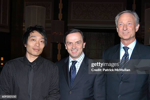 Leung Kar Chun, Stanislas de Quercize and Lutz Bethge attend Van Cleef & Arpels and Mont Blanc Host A Luncheon to Present the "Mystery Masterpiece"...