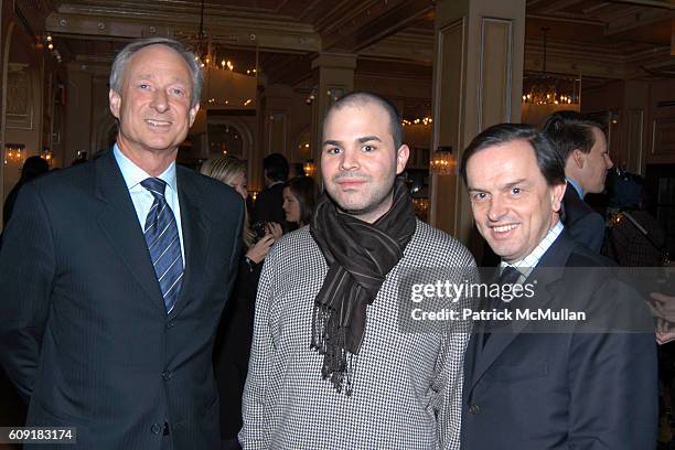 Lutz Bethge, Konstatine Caronis and Stanislas de Quercize attend Van Cleef & Arpels and Mont Blanc Host A Luncheon to Present the "Mystery...