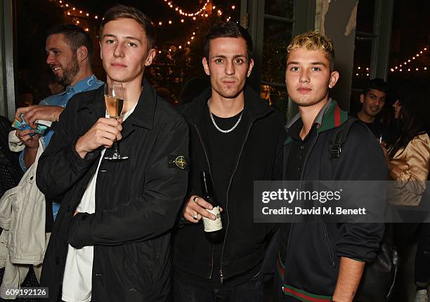 Louis Simonon and Rafferty Law attend the launch party hosted by Christopher Bailey and Jefferson Hack to celebrate the Burberry and Dazed cover...