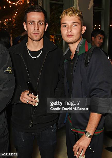 Louis Simonon and Rafferty Law attend the launch party hosted by Christopher Bailey and Jefferson Hack to celebrate the Burberry and Dazed cover...