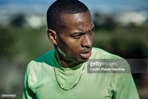 outdoor workout - gold chain necklace stock pictures, royalty-free photos & images