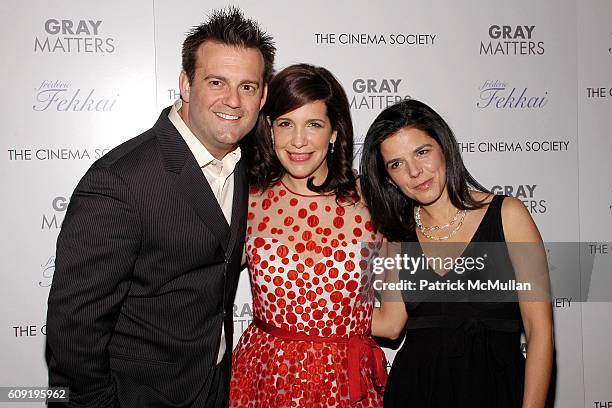 John Hermansen , Sue Kramer and Jill Footlick attend THE CINEMA SOCIETY & FREDERIC FEKKAI host a screening of "GRAY MATTERS" at IFC Theater on...