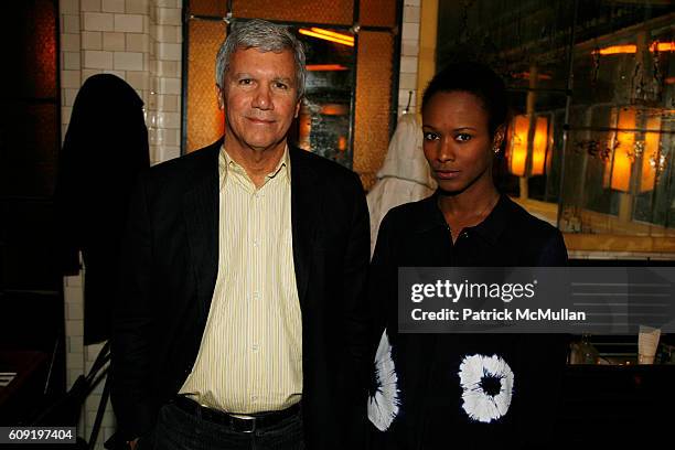 Larry Gagosian and Shala Monroque attend ALEXA RAY JOEL Pre-Concert Dinner at Schillers Liquor Bar on February 28, 2007 in New York City.