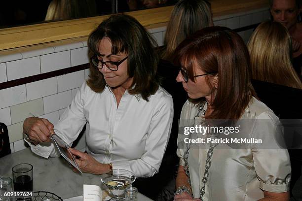 Ellin Delsener and Nicole Miller attend ALEXA RAY JOEL Pre-Concert Dinner at Schillers Liquor Bar on February 28, 2007 in New York City.