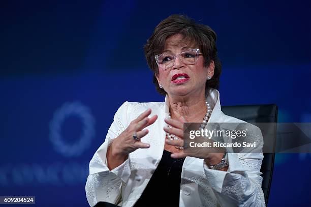 Senior Advisor and Assistant to the President, White House Valerie Jarrett speaks at the 2016 Concordia Summit - Day 2 at Grand Hyatt New York on...