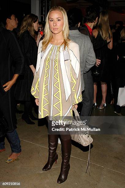 Emily Threlkeld attends GLAMOUR Magazine "Fashion Gives Back" Party at Milk Studios Penthouse on February 1, 2007 in New York City.