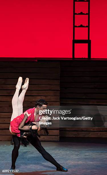Russian dancers Diana Vishneva and Ivan Oskorbin , both of the Mariinsky Ballet, perform 'Carmen Suite' during 'A Tribute to Maya Plisetskaya' at the...