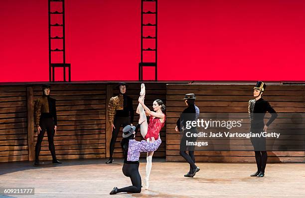 Russian dancer Diana Vishneva , with the company of the Mariinsky Ballet, performs 'Carmen Suite' during 'A Tribute to Maya Plisetskaya' at the BAM...