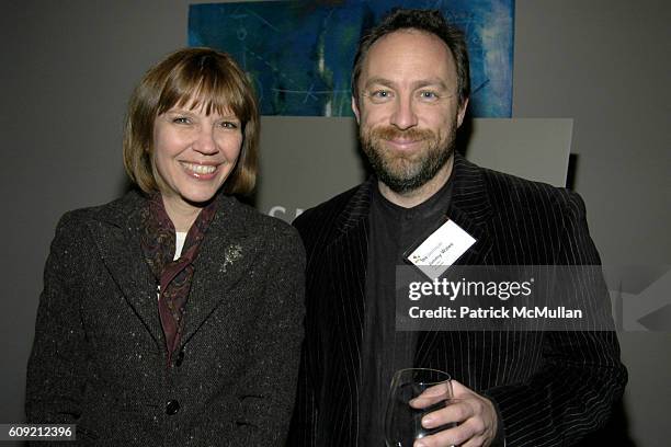 Judith Miller and Jimmy Wales attend The Glasshouse New York: An Evening With Wikipedia founder Jimmy "Jimbo" Wales Moderated By Journalist Judith...