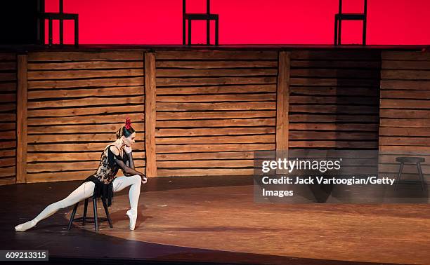 Russian dancer Diana Vishneva , from the Mariinsky Ballet, performs 'Carmen Suite' during 'A Tribute to Maya Plisetskaya' at the BAM Howard Gilman...
