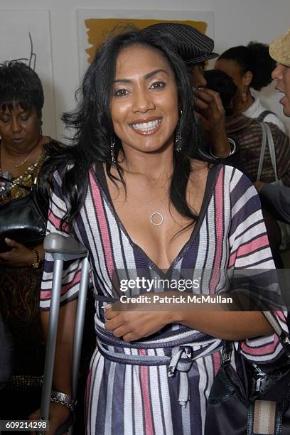 Charron Capri attends Olympic Artist, Jesse Raudales "Peace for the Children" Art Show" at Los Angeles on February 9, 2007.