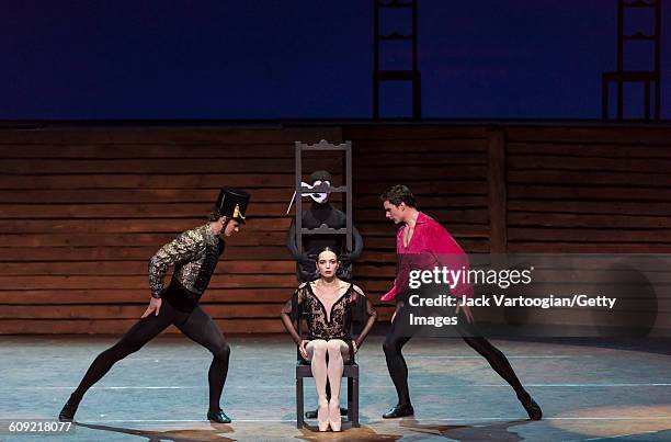 From left, Russian dancers Roman Belyakov , Diana Vishneva , Aleksandra Iosifidi , and Ivan Oskorbin , all of the Mariinsky Ballet, perform 'Carmen...