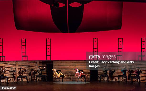 The company of the Mariinsky Ballet performs 'Carmen Suite' during 'A Tribute to Maya Plisetskaya' at the BAM Howard Gilman Opera House in Brooklyn,...