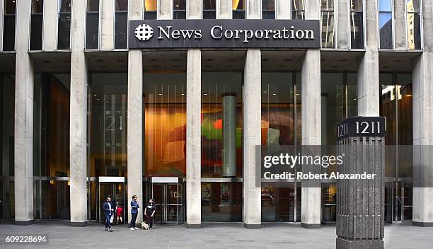 August 26, 2016: The News Corporation building on Avenue of the Americas in New York City is the headquarters for the American mass media company...