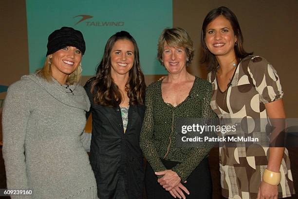 Hope Solo, Brandi Chastain, Clare Hamill and Logan Tom attend TAILWIND Product Showcase Featuring Brandi Chastain at Lotus Space on February 26, 2007...