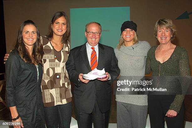 Brandi Chastain, Logan Tom, Matthew Rubell, Hope Solo and Clare Hamill attend TAILWIND Product Showcase Featuring Brandi Chastain at Lotus Space on...