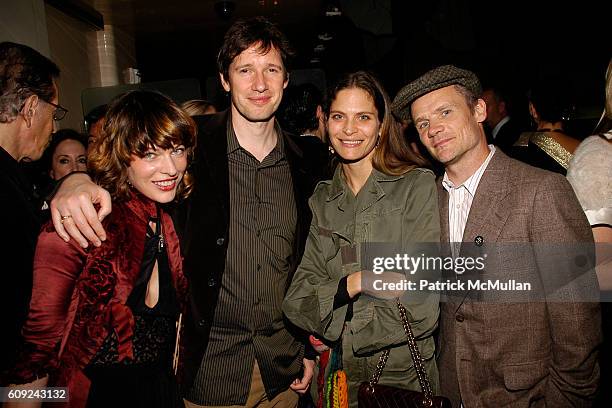 Milla Jovovich, Paul Anderson, Frankie Rayder and Flea attend DAMIEN HIRST: SUPERSTITION Private Dinner at Mr. Chow on February 22, 2007 in Beverly...