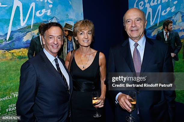 Director of sponsorship LVMH, Jean-Paul Claverie, Politician Alain Juppe and his wife Isabelle attend the "Cezanne et Moi" movie Premiere to Benefit...