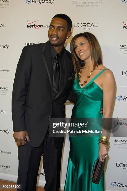 Bill Bellamy and Kristen Baker attend 2007 Clive Davis Pre-GRAMMY Awards Party - Arrivals at Beverly Hills Hilton on February 10, 2007 in Beverly...