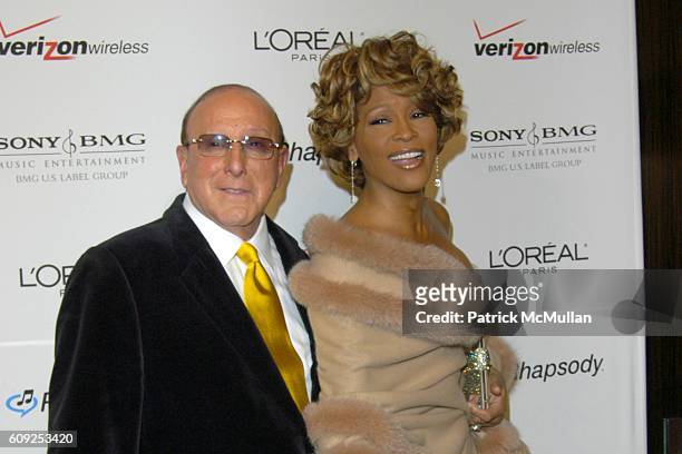 Clive Davis and Whitney Houston attend 2007 Clive Davis Pre-GRAMMY Awards Party - Arrivals at Beverly Hills Hilton on February 10, 2007 in Beverly...
