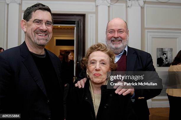 Terry Reily, Clara Sujo and Charles Cowles attend MARCELO BONEVARDI "Chasing Shadows-Constructing Art" Book Launch Party at Consulate General of...