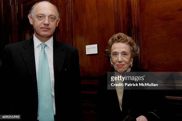 Ambassador Hector Timmerman and Clara Sujo attend MARCELO BONEVARDI "Chasing Shadows-Constructing Art" Book Launch Party at Consulate General of...