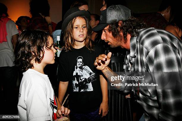 Duke Nicholson, Sean Nicholson and Raif Adelberg attend RICHARD KIDD Presents BOILING DOWN THE 80's Opening Reception at Dactyl on July 19, 2007 in...