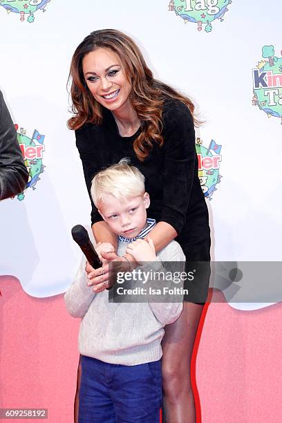 Lilly Becker and her son Amadeus Becker attend the KinderTag to celebrate children's day on September 20, 2016 in Noervenich near Dueren, Germany.