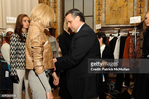 Jose Solis with Model attends BILL BLASS New York Fall '07 Fashion Show & Reception at New York Public Library on July 17, 2007 in New York City.