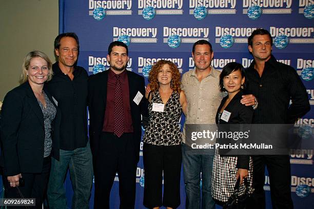 Megan Rock, Mike Rowe, David Proper, Kerri Proper, Jeff Corwin, Michelle Kim and David Salmoni attend SHARK WEEK 20th ANNIVERSARY CELEBRATION at Pier...