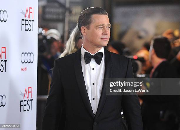 Brad Pitt attends the premiere of "By the Sea" at the 2015 AFI Fest at TCL Chinese 6 Theatres on November 5, 2015 in Hollywood, California.