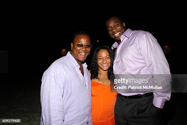 Morris Reid, Danielle Thomas and Bryan Thomas attend LINDA WELLS and CHARLIE THOMPSON's Annual Clambake at Old Town Beach on July 21, 2007 in...
