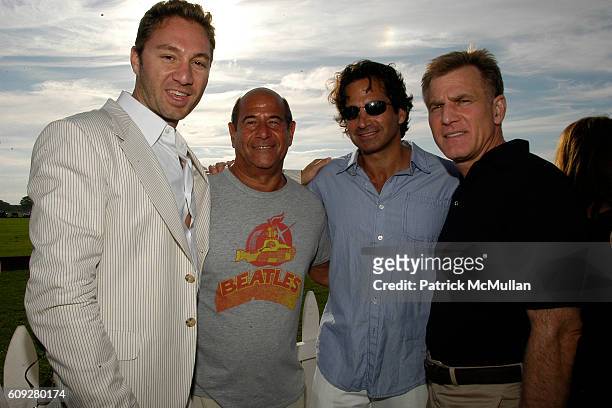 Jason Strauss, Marc Packer, Seth Greenberg and ? attend T-MOBILE SIDEKICK LOUNGE at Mercedes-Benz Polo Challenge at Two Trees Farm on July 21, 2007...