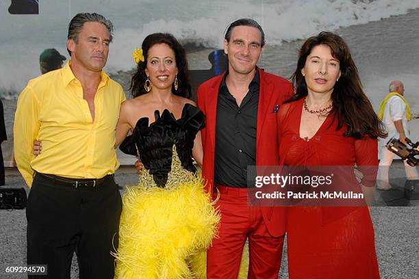 Campion Platt, Tatiana Platt, Paolo Canevari and Marina Abramovic attend VOOM Zoo The14th Annual WATERMILL CENTER Summer Benefit at The Watermill...