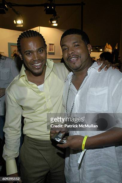 Edwing DeAngelo and Ramone Cameron attend Russell Simmons' 8th annual ART FOR LIFE EAST HAMPTON 2007 fundraiser at East Hampton on July 28, 2007.