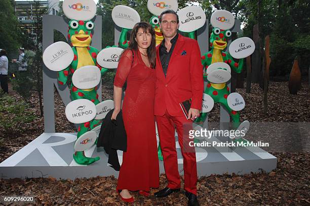 Marina Abramovic and Paolo Canevari attend VOOM Zoo The14th Annual WATERMILL CENTER Summer Benefit at The Watermill Center on July 28, 2007 in...