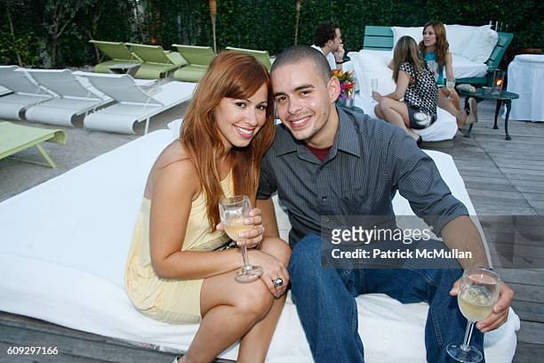 Sonya Rodriguez and Carlos Sanchez attend Launch of Diane von Furstenberg Soleil Swim and Beach Collection at The Delano on July 13, 2007.
