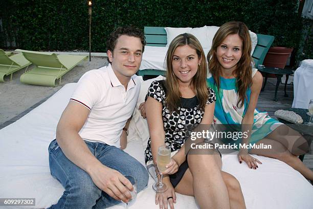 Peter Herink, Rachel Brill and Abigail Klem attend Launch of Diane von Furstenberg Soleil Swim and Beach Collection at The Delano on July 13, 2007.