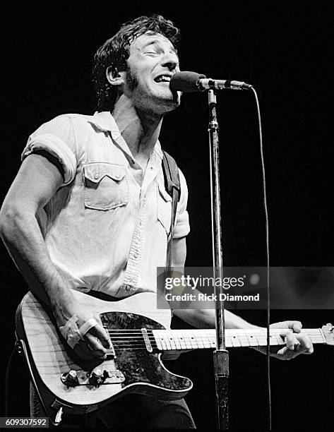 The Boss, Bruce Springsteen performs at The Omni Coliseum in Atlanta, Georgia Circa 1982